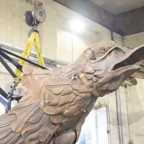Aigle à l'atelier de Marlenheim lors de ses rénovations