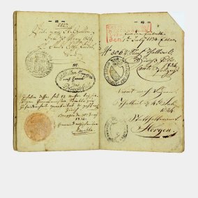 Wanderbuch  des Zimmermanns-Gesellen Friedrich Hinrich aus Sulz, 1833 / FMR D.098