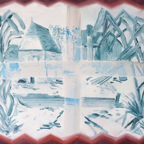 Emmanuelle Castellan, «la grange», 2022, Öl auf Leinwand, 60 x 75 cm
