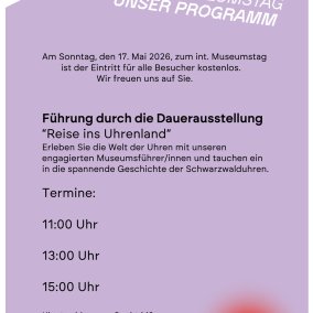 Am Sonntag, den 17. Mai 2026, zum int. Museumstag, ist der Eintritt für alle Besucher kostenlos.