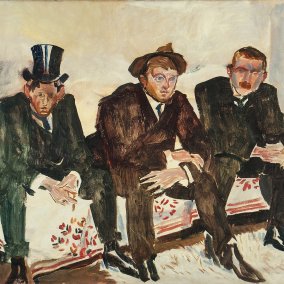 Albert Weisgerber, Drei Männer auf dem Sofa, 1906, © Museum Pfalzgalerie Kaiserslautern (MPK)