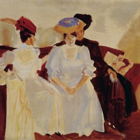 Albert Weisgerber, Drei Damen auf dem Sofa, 1906, Albert-Weisgerber-Stiftung, St. Ingbert, Foto:Jürgen Köhler