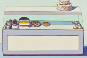 Wayne Thiebaud Bakery Case, 1996 Öl auf Leinwand, 167,9 x 187,9 cm Museum Voorlinden, Wassenaar, Niederlande © Wayne Thiebaud Foundation / 2022, ProLitteris, Zürich  Foto: Antoine van Kaam