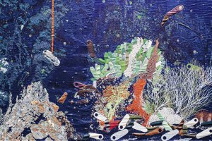 Detail of Otobong Nkanga's work "Unearthed – Abyss"