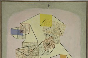 Paul Klee, Schwebendes, 1930, 220,  Ölfarbe auf Leinwand; originale Rahmenleisten, 84 x 84 cm,  Zentrum Paul Klee, Bern