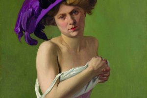 Félix Vallotton, Le chapeau violet, 1907, Öl auf Leinwand, 114 x 147 cm, Dauerleihgabe, Hahnloser/Jaeggli Stiftung, Kunstmuseum Bern