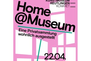 Plakat der Ausstellung "Home@Museum. Eine Privatsammlung wohnlich ausgestellt"