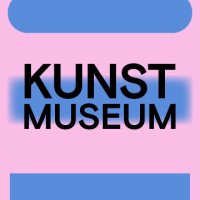 Grafik in pink und blau mit dem Schriftzug "Kunstmuseum" in schwarz