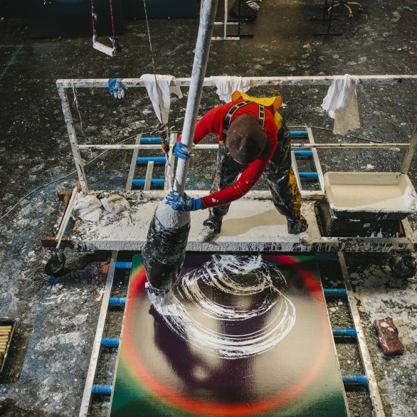 Fabienne Verdier dans son atelier Photographie Laura Stevens © Fabienne Verdier, ADAGP, Paris, 2022