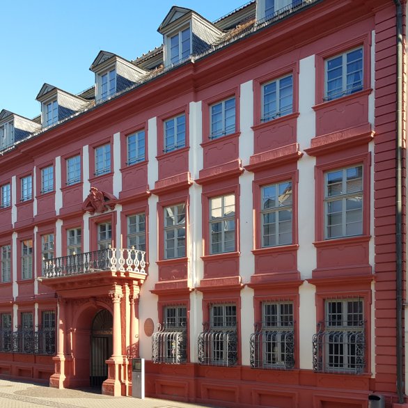 An der prominenten Heidelberger Hauptstraße empfängt das Palais Morass die Museumsgäste.