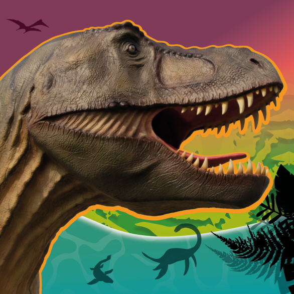 Plakatmotiv zur Ausstellung "Saurier - Faszination Urzeit"