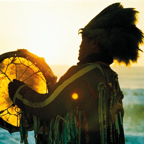 Plakatmotiv zur Ausstellung "Schamanen Sibiriens"