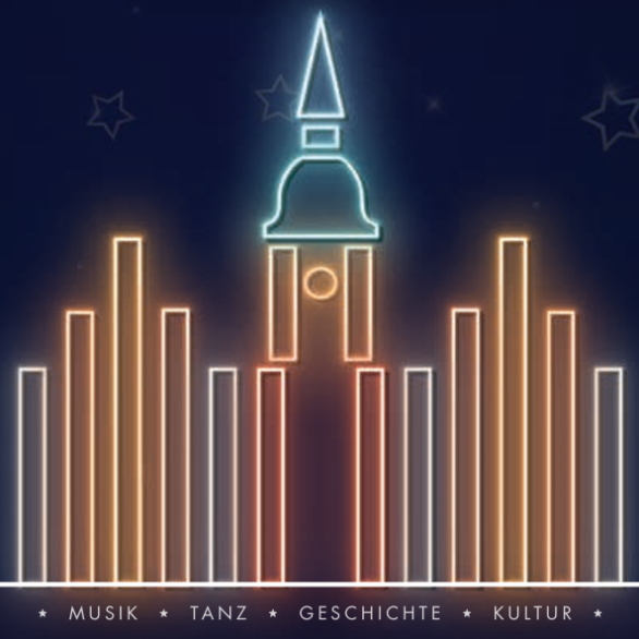 Das Logo des Elztalmuseums in Neonröhren.