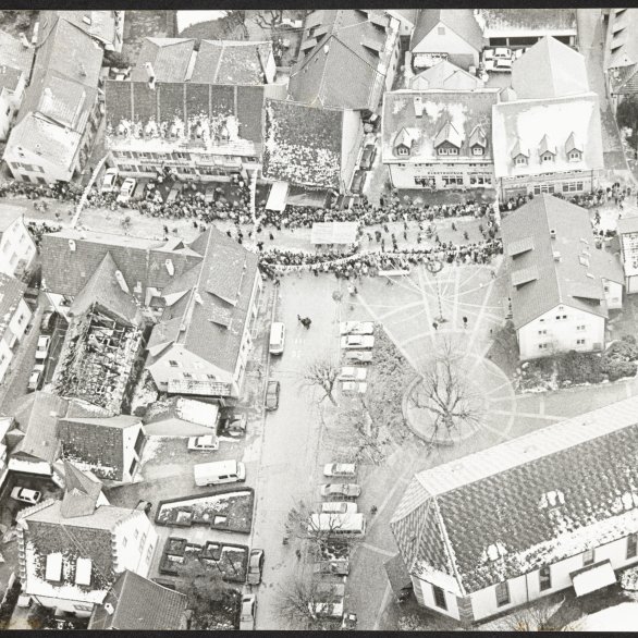 Lindenplatz von oben, Weil am Rhein