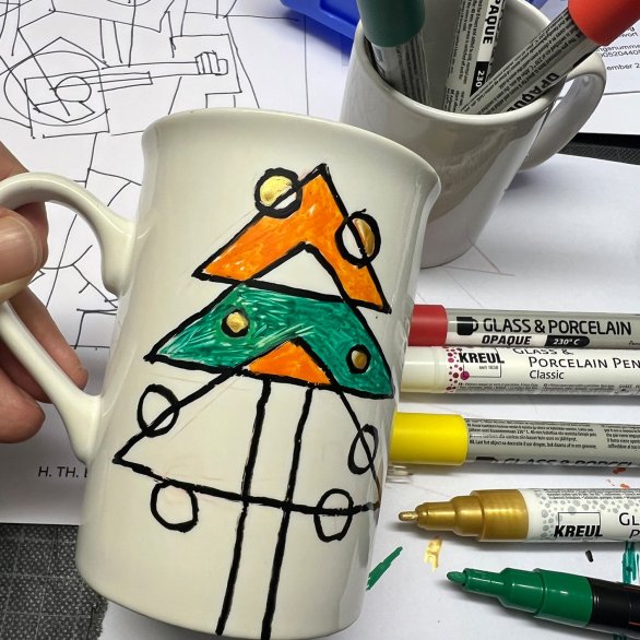 Tassen bemalen, Weihnachtsmotiv