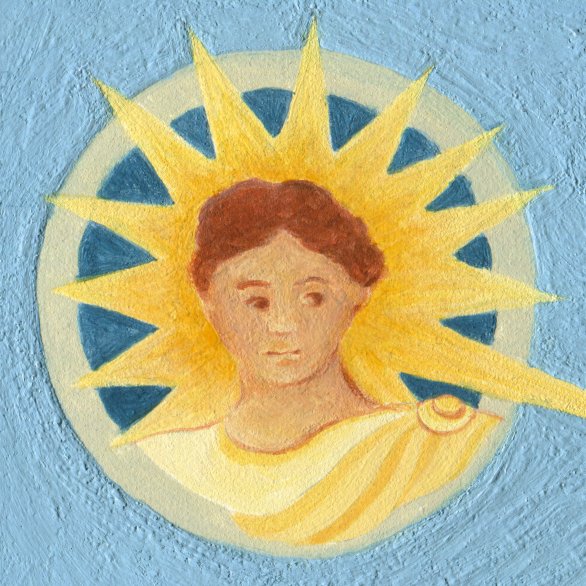 Der römische Sonnengott Sol mit Strahlenkrone.