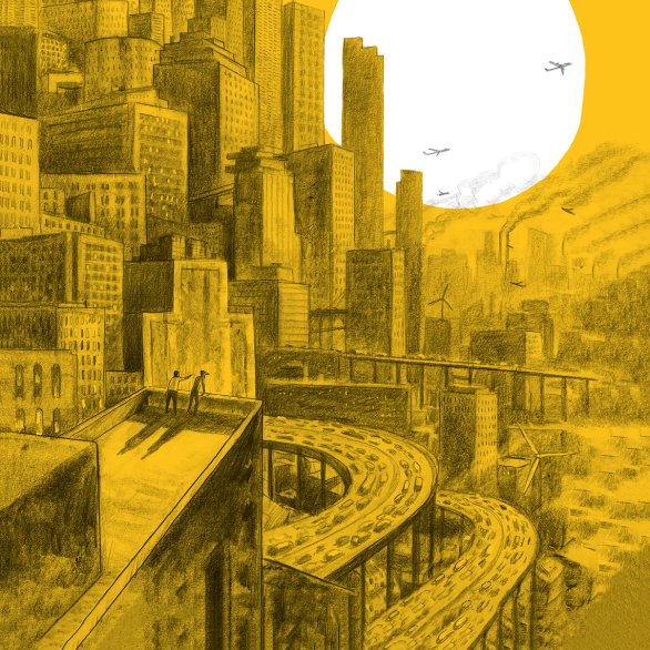 Sonnenuntergang hinter Skyline