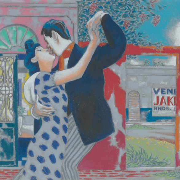 Zeichnung von tanzendem Paar