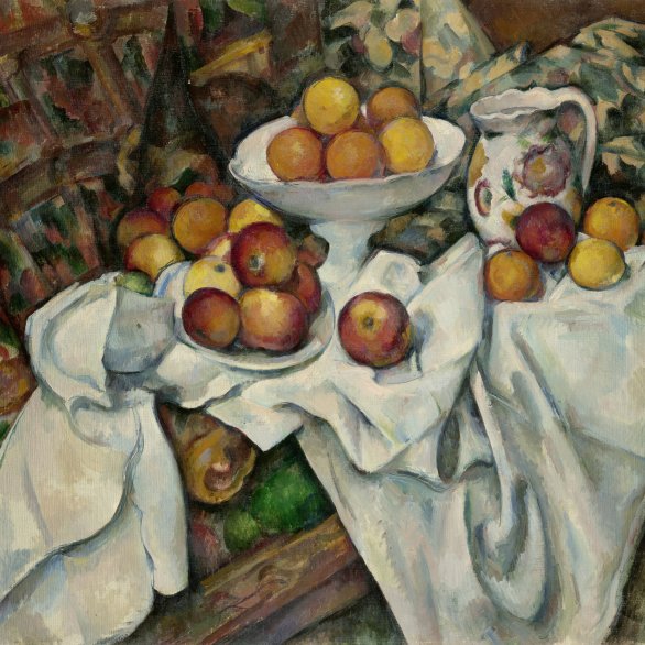 Stilleben mit Äpfeln und Orangen