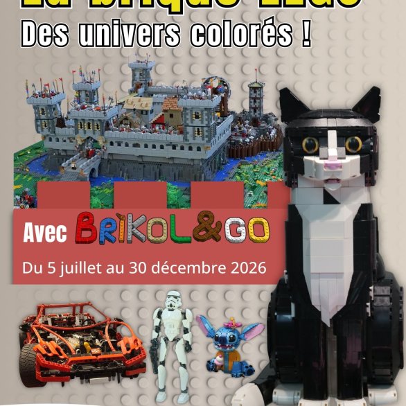 Affiche de l'exposition « La brique LEGO® – des univers colorés ! »