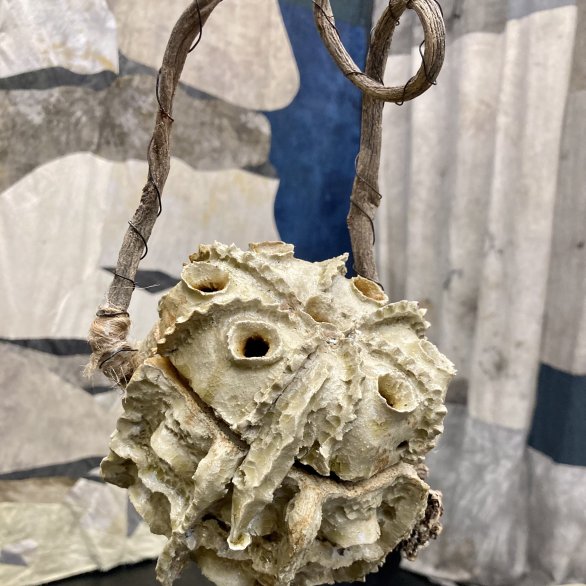 Pauline Marx, Räucherschale, 2025, Keramik und diverse Materialien, Ausstellung «Liminale laminaire» (2025), La Gare, Centre d'art et de design, Brest.  Foto: Michael Hiltbrunner