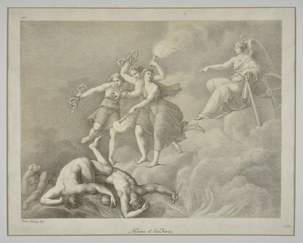 Electrine Stuntz von Freyberg, Mes leçons de mythologie, Némésis et les Furies, lithographie, 1810. Photo : M.Bertola / Musées de Strasbourg