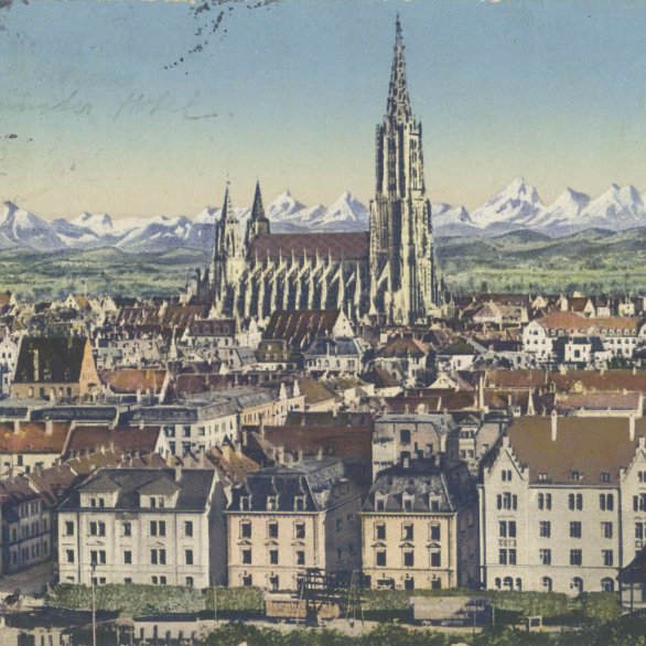 Ulm mit Alpenpanorama, 1910