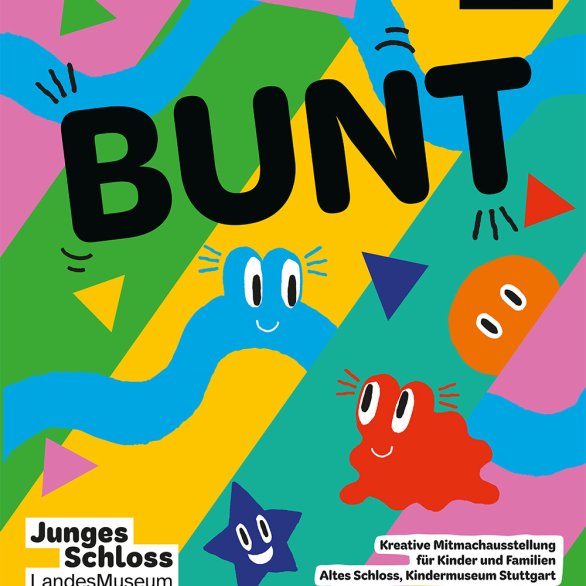 Ausstellungsmotiv der kreativen Mittmachausstellung BUNT