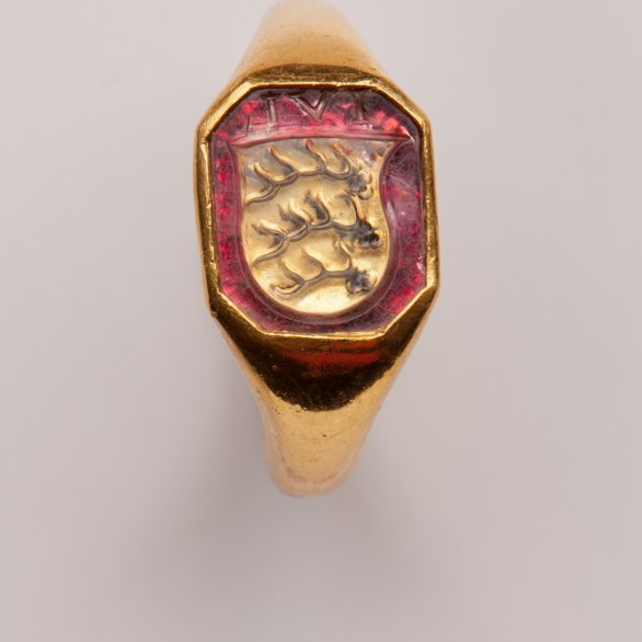 Siegelring mit Wappen Familie Grüningen-Landau