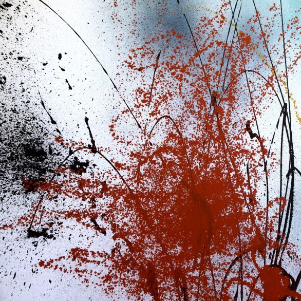 Hans Hartung's abstract painting T1989-A7. 1989.