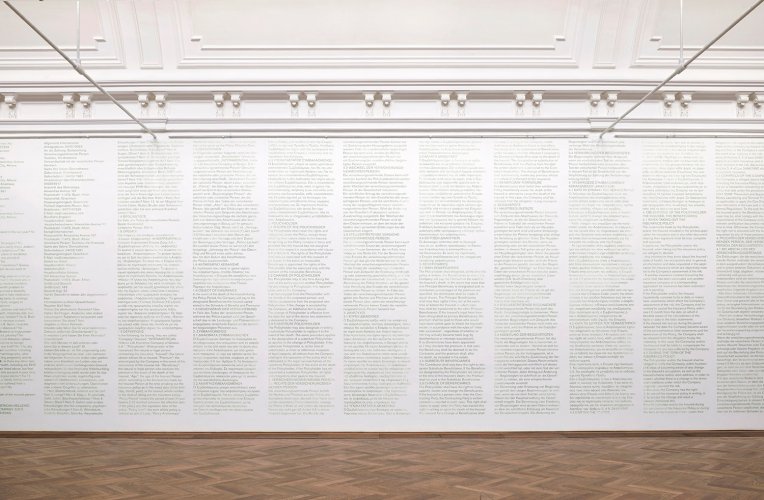 Iris Touliatou, "SCORE FOR COVERAGE," 2023, installation view, in: Iris Touliatou, "Gift," Kunsthalle Basel, 2023, photo: Philipp Hänger / Kunsthalle Basel
