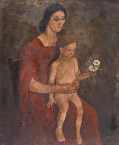 Karl Hofer: Thilde Hofer mit Sohn Carlino 1907