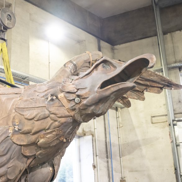 Aigle à l'atelier de Marlenheim lors de ses rénovations