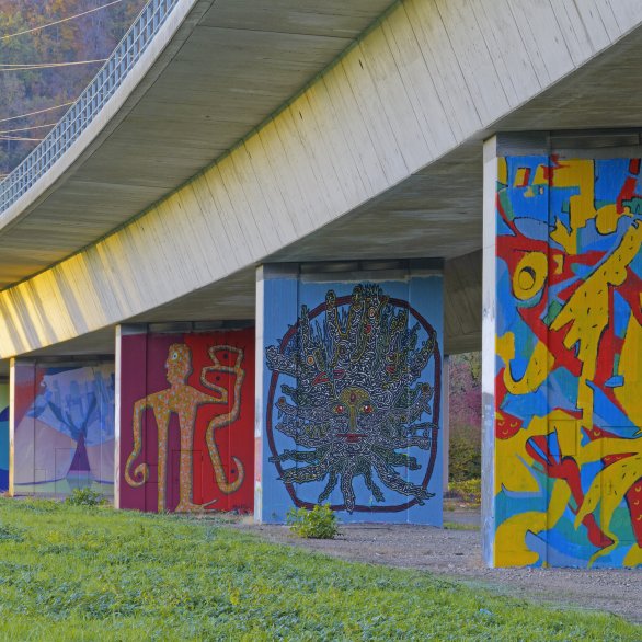 Graffito, das im Dreiländermuseum zu J.P. Hebel in Basel entstand