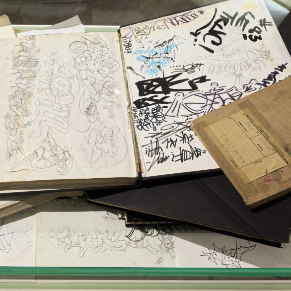 Skizzenbücher von Graffit-Künstler Wolfgang Krell in der Ausstellung