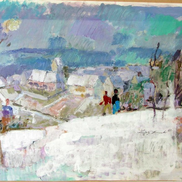 Rudolf Kreuter, Ötlingen im Winter, Öl auf Papier, datiert 1967, Sammlung Dreiländermuseum BKKr 106
