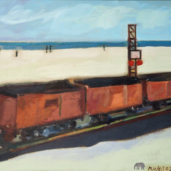 Manfred Weil, Bahntransport, Öl auf Leinwand, 2006