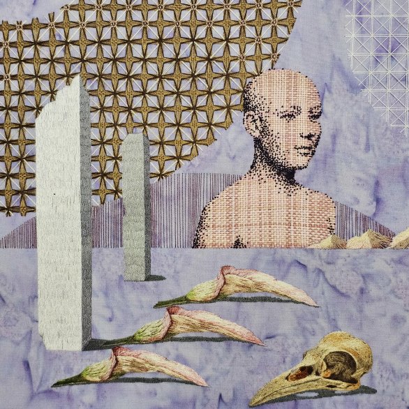 Jeongyun Hyun: Rootless Bloom (Detail), Handstickerei, photo_the artist