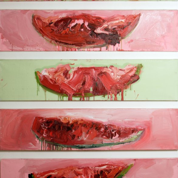 Gabi Streile, geschlitzte Melonen, 2003