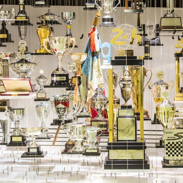 Porsche Museum Exhibition - Trophy Wall