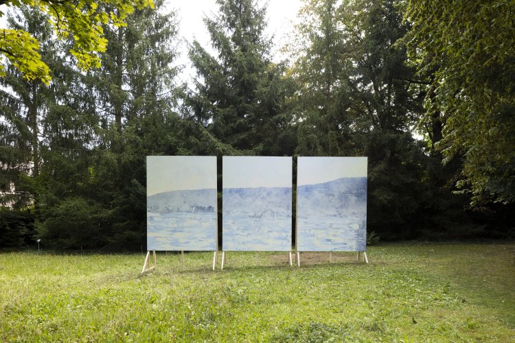 Ash Keatings Triptychon «Ice Floes Response» im Park der Langmatt