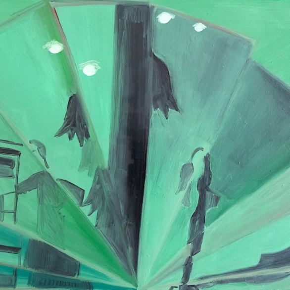 Emmanuelle Castellan, «Setting», 2023, Öl auf Leinwand, 85 x 110 cm