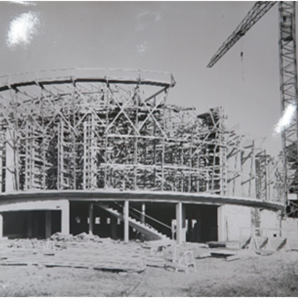 Saint-Dié, salle des fêtes, photographie de chantier