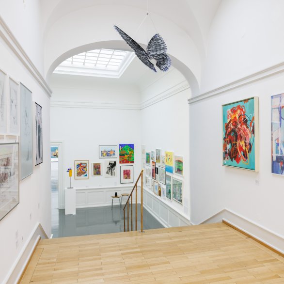 Ausstellungsansicht Mitgliederausstellung, Badischer Kunstverein, Karlsruhe 2025, Foto: Felix Grünschloß