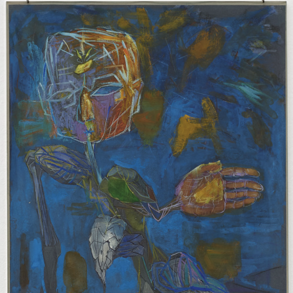 Stefan Bertalan: Der Sinn der Welt neu gestaltet, 1986–1987 , Tempera auf Karton, 64×50 cm, Sammlung Lecca – München