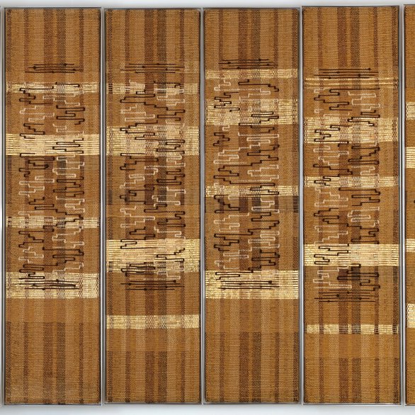 Anni Albers, Ark panels for Congregation B’nai Israel, Woonsocket, Rhode Island, 1962, Jute, Baumwolle und Lurex auf Holz- und Aluminiumpanels aufgezogen, 161,9 × 245,2 cm Foto: Tim Nighswander / Imaging4Art  © 2024 The Josef and Anni Albers Foundation / ProLitteris, Zurich