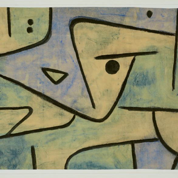 Paul Klee, Ohne Titel (Zweierlei Augenmass), um 1938, Kleisterfarbe und Aquarell auf Papier auf Karton, 44,4 × 59,2 cm, Zentrum Paul Klee, Bern  © Zentrum Paul Klee