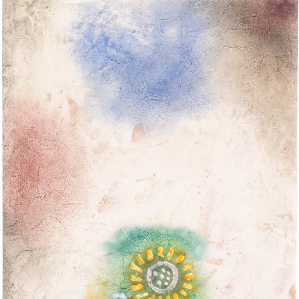Paul Klee, Ohne Titel (Blume und Schlange) [Rückseite von Kind und Drache], um 1940 Aquarell und Kleisterfarbe auf Gipsgrundierung auf Karton 33,5 × 42,5 cm Zentrum Paul Klee, Bern, Schenkung Livia Klee  © Zentrum Paul Klee