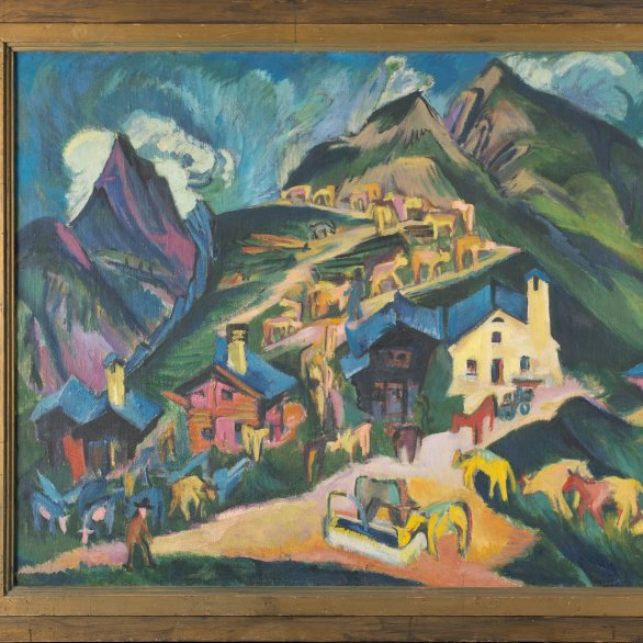 Ernst Ludwig Kirchner, Alpaufzug, 1918/1919, Öl auf Leinwand, 139 × 199 cm. Kunstmuseum St. Gallen, Donald E. Gordon #539  © Kunstmuseum St. Gallen