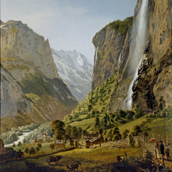 Franz Niklaus König (1765 − 1832), Der Staubbach im Lauterbrunnental, 1804, Öl auf Leinwand, 136,2 x 108 cm Kunstmuseum Bern, Bernische Kunstgesellschaft, Bern. Schenkung der Erben von Frau Sulzberger-König, Frauenfeld Franz Niklaus König (1765 − 1832), Der Staubbach im Lauterbrunnental, 1804, Öl auf Leinwand, 136,2 x 108 cm Kunstmuseum Bern, Bernische Kunstgesellschaft, Bern. Schenkung der Erben von Frau Sulzberger-König, Frauenfeld